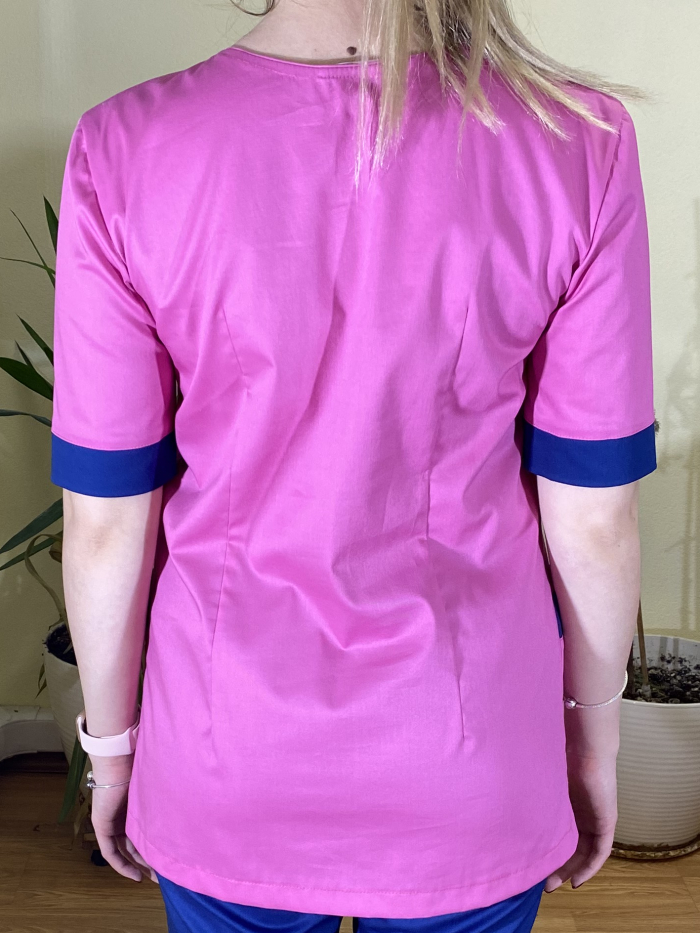 pink medical top, pink top for doctors, pink scrubs