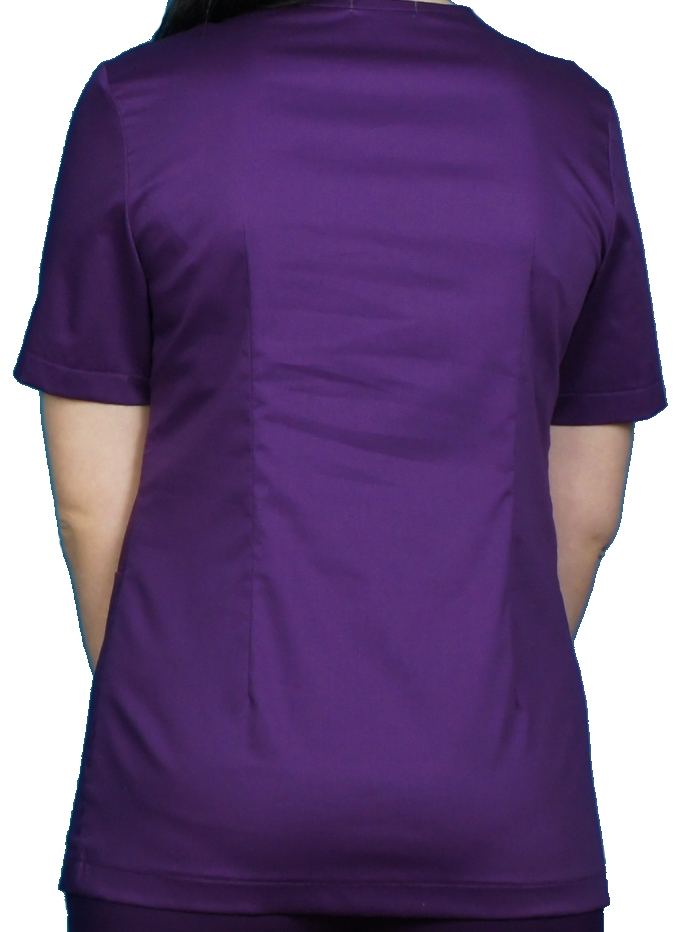 purple scrubs v-neck, pink neck purple top for medical workers