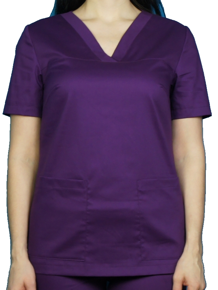медицинский костюм фиолетовая женская хирургичка, фиолетовая медицинская блузка